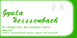 gyula weissenbach business card